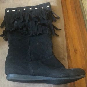 Miss Me mid calf fringe boots